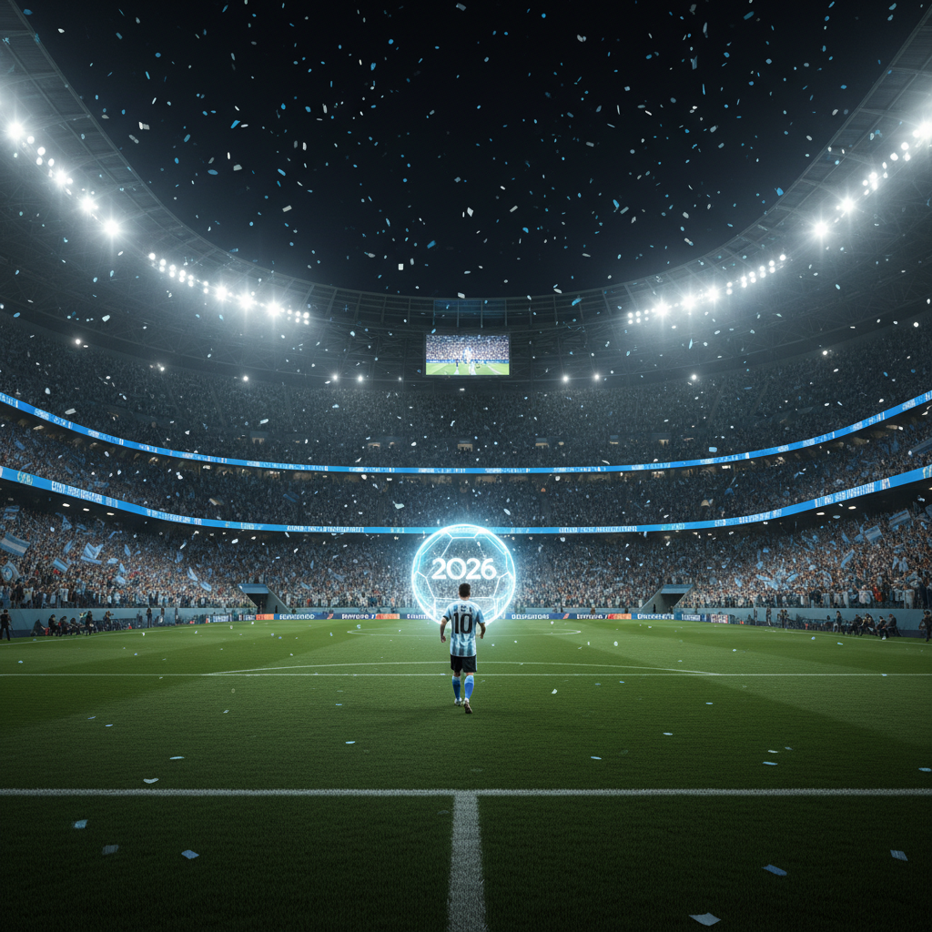 Estadio con público durante fase de grupos de la Copa del Mundo 2026 con messi mundial 2026
