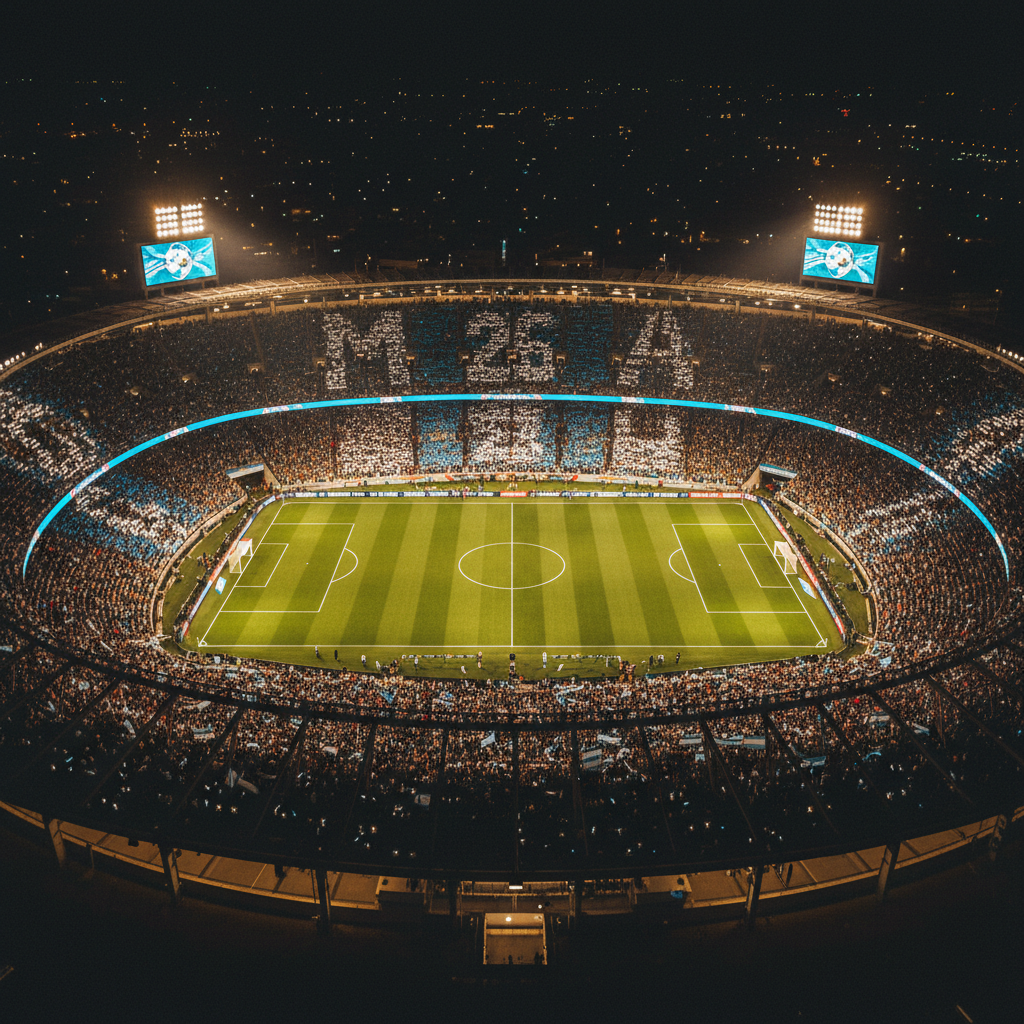 Acción en el campo en un partido de eliminatorias rumbo a messi copa del mundo 2026